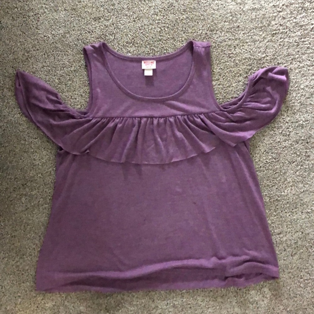 tank top with off the shoulder cuffs.